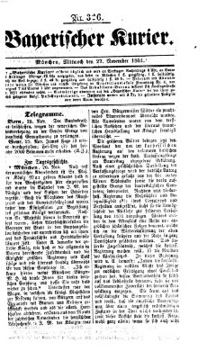 Bayerischer Kurier Mittwoch 27. November 1861