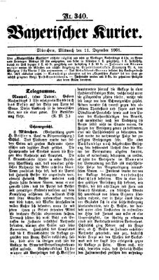 Bayerischer Kurier Mittwoch 11. Dezember 1861