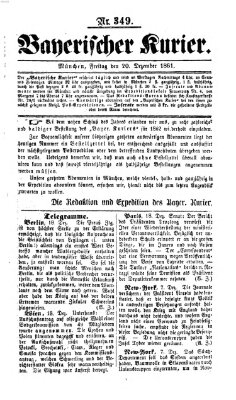 Bayerischer Kurier Freitag 20. Dezember 1861