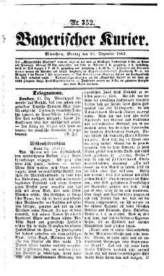 Bayerischer Kurier Montag 23. Dezember 1861