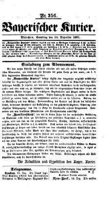 Bayerischer Kurier Samstag 28. Dezember 1861