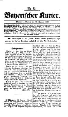 Bayerischer Kurier Montag 13. Januar 1862