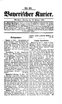 Bayerischer Kurier Samstag 15. Februar 1862