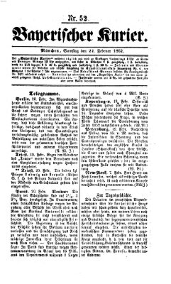 Bayerischer Kurier Samstag 22. Februar 1862