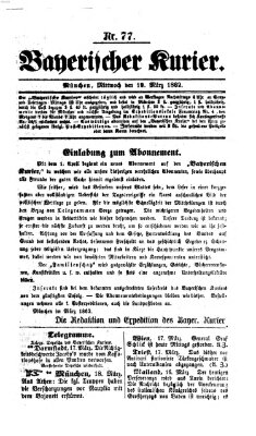 Bayerischer Kurier Mittwoch 19. März 1862