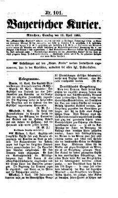 Bayerischer Kurier Samstag 12. April 1862