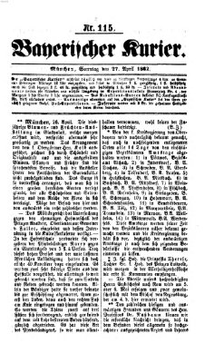 Bayerischer Kurier Sonntag 27. April 1862