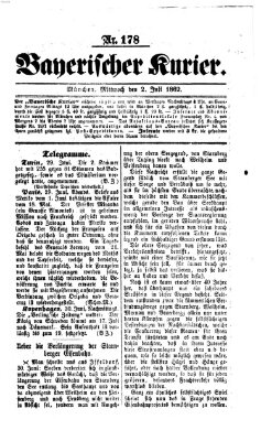 Bayerischer Kurier Mittwoch 2. Juli 1862