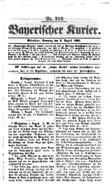 Bayerischer Kurier Sonntag 3. August 1862