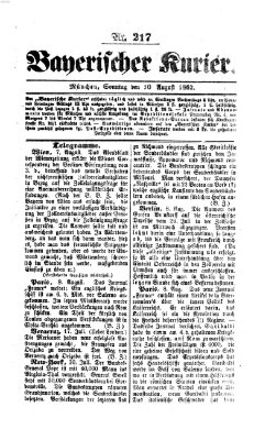 Bayerischer Kurier Sonntag 10. August 1862