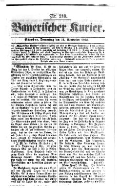 Bayerischer Kurier Donnerstag 11. September 1862