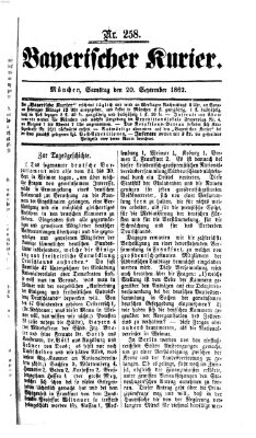 Bayerischer Kurier Samstag 20. September 1862