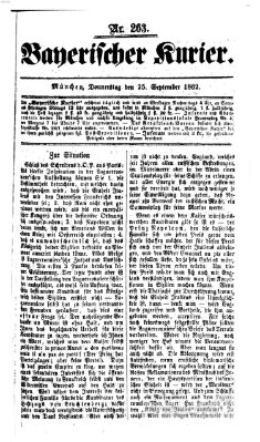 Bayerischer Kurier Donnerstag 25. September 1862