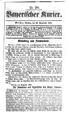 Bayerischer Kurier Dienstag 30. September 1862