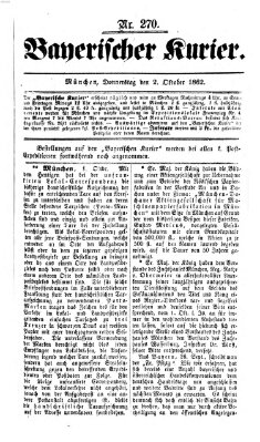 Bayerischer Kurier Donnerstag 2. Oktober 1862