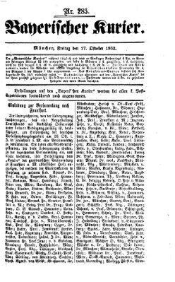 Bayerischer Kurier Freitag 17. Oktober 1862