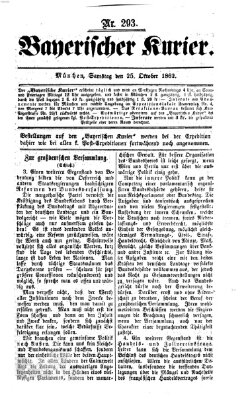 Bayerischer Kurier Samstag 25. Oktober 1862