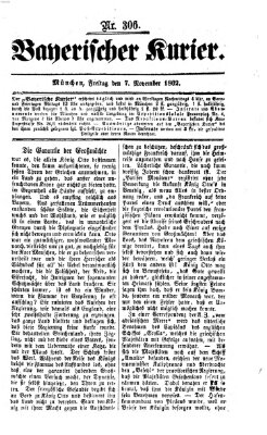 Bayerischer Kurier Freitag 7. November 1862