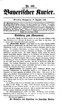 Bayerischer Kurier Mittwoch 17. Dezember 1862