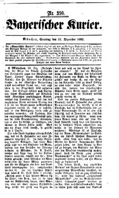 Bayerischer Kurier Sonntag 21. Dezember 1862