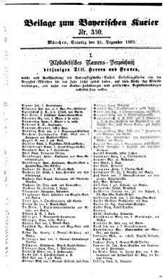 Bayerischer Kurier Sonntag 21. Dezember 1862