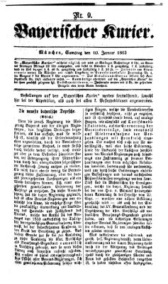 Bayerischer Kurier Samstag 10. Januar 1863