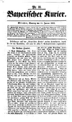 Bayerischer Kurier Sonntag 11. Januar 1863