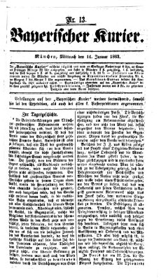 Bayerischer Kurier Mittwoch 14. Januar 1863