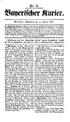 Bayerischer Kurier Donnerstag 15. Januar 1863