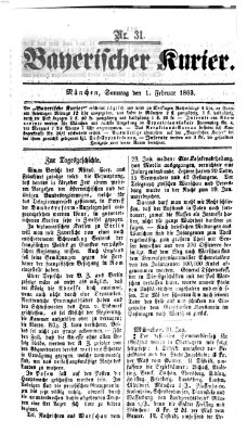 Bayerischer Kurier Sonntag 1. Februar 1863