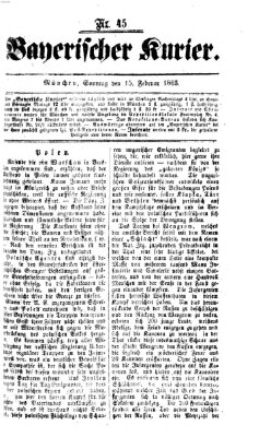 Bayerischer Kurier Sonntag 15. Februar 1863