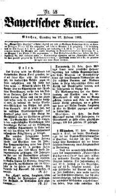 Bayerischer Kurier Samstag 28. Februar 1863