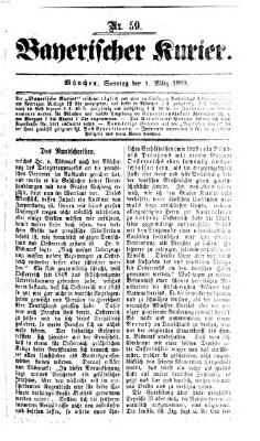 Bayerischer Kurier Sonntag 1. März 1863