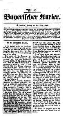 Bayerischer Kurier Freitag 27. März 1863