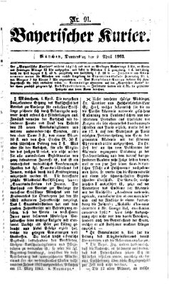 Bayerischer Kurier Donnerstag 2. April 1863