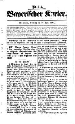 Bayerischer Kurier Sonntag 26. April 1863