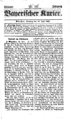 Bayerischer Kurier Samstag 20. Juni 1863