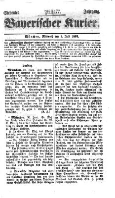 Bayerischer Kurier Mittwoch 1. Juli 1863