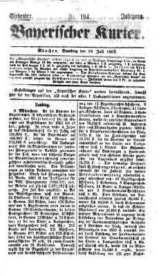 Bayerischer Kurier Samstag 18. Juli 1863