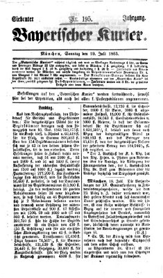 Bayerischer Kurier Sonntag 19. Juli 1863