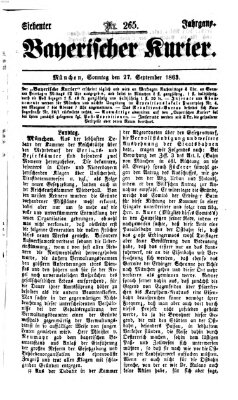 Bayerischer Kurier Sonntag 27. September 1863