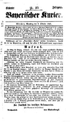 Bayerischer Kurier Samstag 3. Oktober 1863