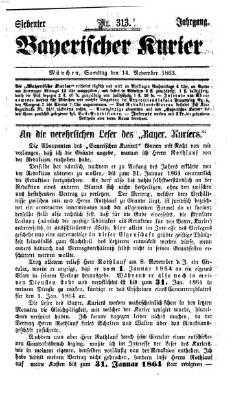 Bayerischer Kurier Samstag 14. November 1863