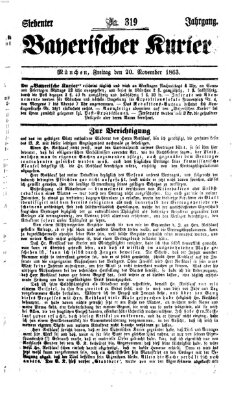 Bayerischer Kurier Freitag 20. November 1863