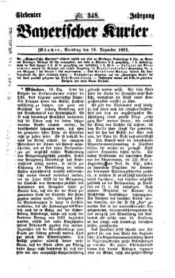 Bayerischer Kurier Samstag 19. Dezember 1863