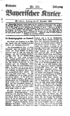 Bayerischer Kurier Sonntag 27. Dezember 1863