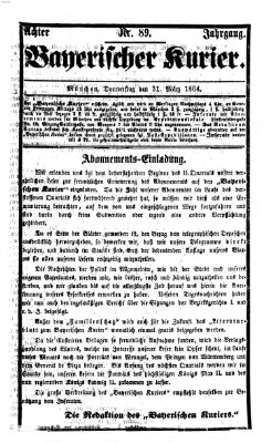 Bayerischer Kurier Donnerstag 31. März 1864