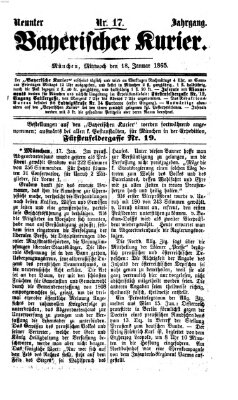 Bayerischer Kurier Mittwoch 18. Januar 1865