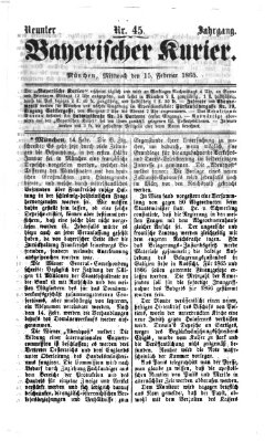 Bayerischer Kurier Mittwoch 15. Februar 1865