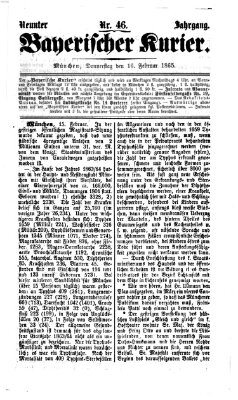 Bayerischer Kurier Donnerstag 16. Februar 1865